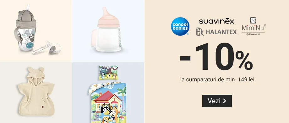 Miminu, Canpol Babies, Halantex, Suavinex -10% la cumparaturi de min. 149 lei