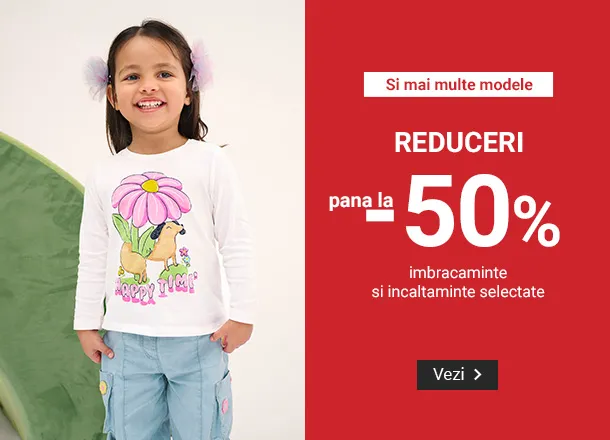 Reduceri pana la -50% imbracaminte si incaltaminte selectate