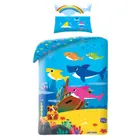 Baby Shark, set lenjerie de pat single, 140-200 cm + 70-90 cm