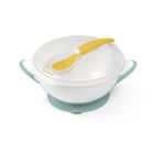 BabyOno, castron cu ventuza si lingura, alb