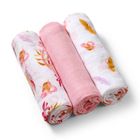 BabyOno, Natural Bamboo, scutece din fibra naturala de bambus, 70-70 cm, 3 buc., roz