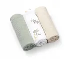 BabyOno, Scutecele din muselina sifonata, verde, 70-70 cm, 3 buc.