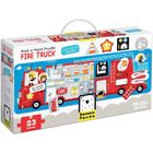 Banana Panda, Make-a-Match Puzzle Camion de pompieri, puzzle de podea, pentru varsta de 2+, 23 piese