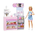 Barbie, Cafenea, set de joaca cu papusa si accesorii