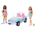 Barbie, Masina jeep off-road + 2 papusi, set de joaca
