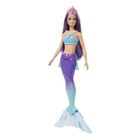 Barbie, papusa sirene, violet-albastru coada