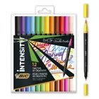 Bic, Intensity Dual Tip, marker dublu cu etui, 12 buc.
