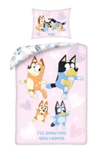 Bluey, set lenjerie de pat single, din bumbac, 160-200 cm
