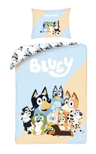 Bluey, set lenjerie de pat single, din bumbac, 160-200 cm