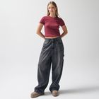 Blugi ajustabili cenusii-negri cu croiala super baggy unisex NOWEAR