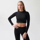 Bluza de antrenament crop top cu croiala mulata NOWEAR