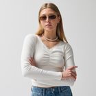 Bluza ecru reiata cu dantela NOWEAR