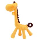 Bocioland, Girafa, jucarie de dentitie din silicon cu proeminente, galben-maro