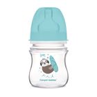 Canpol babies, EasyStart, Exotic Animals, biberon cu gatul larg, albastru, 0m+, 120 ml