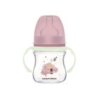 Canpol babies, EasyStart, Sleepy Koala, biberon anticolici cu manere stralucind in intuneric, roz, 120 ml