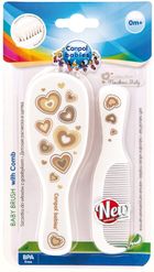 Canpol babies, Newborn Baby, perie si pieptene din par moale, alb