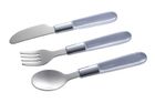 Canpol babies, set tacamuri din oxel inoxidabil (cutit, furculita, lingura), alb-gri