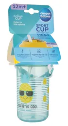 Canpol babies, So Cool, ananas, sticla de apa cu pai pliabil de silicon, 400 ml
