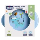 Chicco, farfurie termica, albastru, 6 luni+