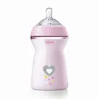 Chicco, NaturalFeeling, sticla din plastic, debit medium, roz, 6 luni+, 330 ml