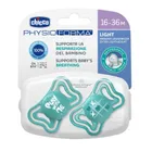 Chicco, Physioforma Light, suzeta din silicon, albastru, 16-36 m, 2 buc.