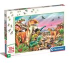 Clementoni, Super Color, Dinosaurs, puzzle, 104 piese