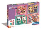 Clementoni, Super Color, Superkitties, puzzle, 4in1