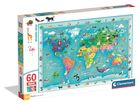 Clementoni, Super Color, Wildlife Map, puzzle maxi, 60 piese