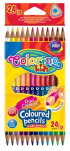 Colorino, creioane colorate, 2 capete-2 culori, 12 bucati, 24 de culori
