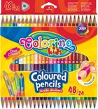 Colorino, creioane colorate, triunghiular, bicolor, 24 buc., 48 culori