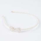 Cool Club, bentita, alba cu perle si fundita