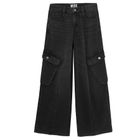 Cool Club, Blugi pentru fete, cargo wide, negru