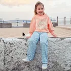 Cool Club, Blugi pentru fete, wide fit, albastru