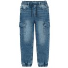 Cool Club, Blugi reglabili pentru baieti, croiala jogger, albastru