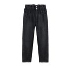 Cool Club, Blugi tip paper bag pentru fete, denim, negri