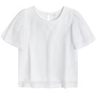 Cool Club, Bluza alba cu maneca scurta din sifon pentru fete