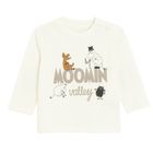 Cool Club, Bluza cu maneca lunga pentru baieti, alb, Imprimeu Moomins