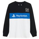 Cool Club, Bluza cu maneca lunga pentru baieti, alb-negru, imprimeu PlayStation