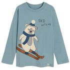 Cool Club, Bluza cu maneca lunga pentru baieti, albastru, imprimeu Ski with me