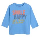 Cool Club, Bluza cu maneca lunga pentru baieti, albastru, imprimeu Smile, happy, play
