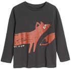 Cool Club, Bluza cu maneca lunga pentru baieti, gri inchis, imprimeu vulpe