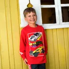 Cool Club, Bluza cu maneca lunga pentru baieti, rosu, imprimeu Hot Wheels