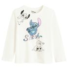 Cool Club, Bluza cu maneca lunga pentru fete, alb, imprimeu Lilo si Stitch