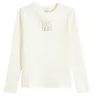 Cool Club, Bluza cu maneca lunga pentru fete, din tricot striat, alb