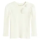 Cool Club, Bluza cu maneca lunga pentru fete, din tricot striat, alb