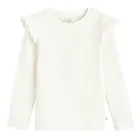 Cool Club, Bluza cu maneca lunga pentru fete, din tricot striat, alb