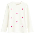 Cool Club, Bluza cu maneca lunga pentru fete, din tricot striat, alb