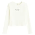 Cool Club, Bluza cu maneca lunga pentru fete, din tricot striat, alb