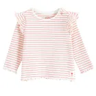 Cool Club, Bluza cu maneca lunga pentru fete, din tricot striat, alb