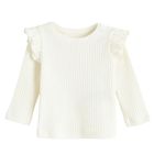 Cool Club, Bluza cu maneca lunga pentru fete, din tricot striat, alb